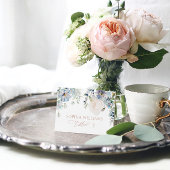 Elegante Blauwe Hortensia & Blush Trouwplaatskaart Kaart