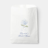 Elegante Blauwe Hortensia Bruidsdouche Bedankzakje (Voorkant)