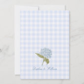 Elegante Blauwe Hortensia Bruidsdouche Kaart (Achterkant)