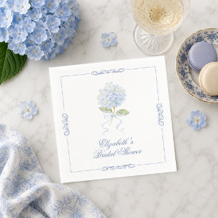 Elegante Blauwe Hortensia Bruidsdouche Servet