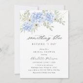 Elegante Blauwe Hortensia Bruidsdouche Uitnodiging (Voorkant)