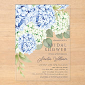 Elegante blauwe hortensia bruidsfeest uitnodiging (Voorkant)