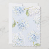 Elegante Blauwe Hortensia Bruidsfeest Uitnodiging (Achterkant)