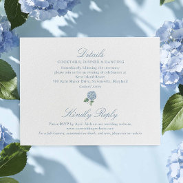 Elegante Blauwe Hortensia Details Bijlagekaart Informatiekaartje