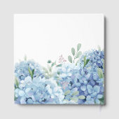 Elegante blauwe hortensia doop gastenboek (Achterkant)