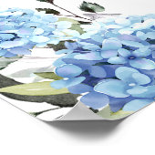 Elegante Blauwe Hortensia Eucalyptus Bruidsdouche Poster (Hoek)