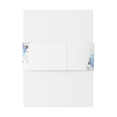 Elegante Blauwe Hortensia Eucalyptus Monogram Brui Uitnodigingen Wikkel (Achterkant Voorbeeld)