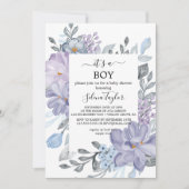 Elegante blauwe hortensia | Het is een Boy Baby sh Kaart (Voorkant)