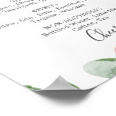 Elegante blauwe hortensia huwelijksdranken menu bo poster (Hoek)