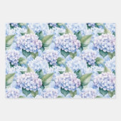 Elegante Blauwe Hortensia Inpakpapier Vel (Voorkant)