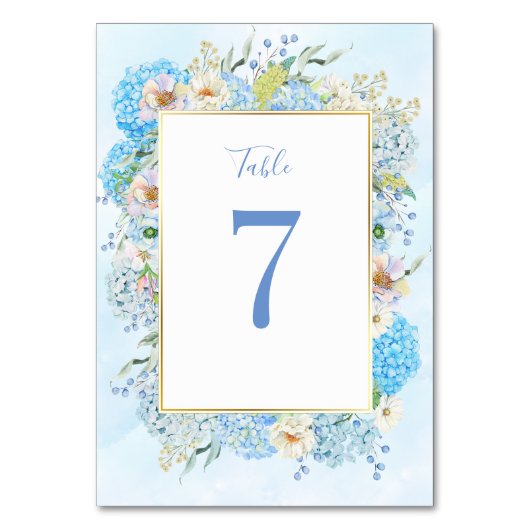 Elegante Blauwe Hortensia Kaart (Voorkant)