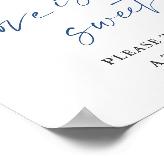 Elegante blauwe hortensia liefde is zoete bruiloft poster (Hoek)