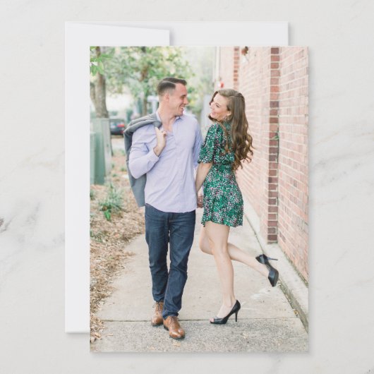 Elegante blauwe hortensia monogram Bewaar de datum Kaart (Achterkant)