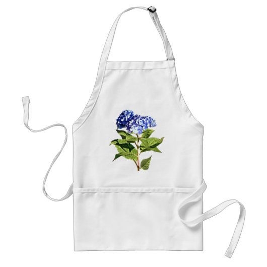 Elegante Blauwe Hortensia Standaard Schort (Voorkant)