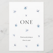 Elegante Blauwe Hortensia Trouwtafel Naam