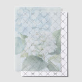 Elegante Blauwe Hortensia Vellum Overlay Uitnodigi Uitnodigingen (Offset (Uitnodiging))