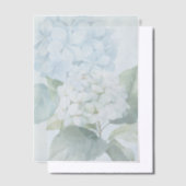 Elegante Blauwe Hortensia Vellum Overlay Uitnodigi Uitnodigingen (Offset)