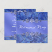 Elegante blauwe hortensia vrouwen pensioen partij kaart (Voorkant / Achterkant)