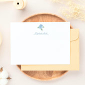 Elegante blauwe hortensia Waterverf gepersonalisee Notitiekaartje