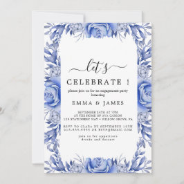 Elegante Blauwe Hortensia | Witte "Laten we het vi Kaart