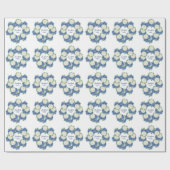 Elegante Blauwe Hortensia Zomer Lente Baby Shower Cadeaupapier (Vlak)