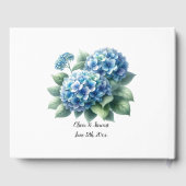 Elegante blauwe hortensia's gastenboek (Achterkant)