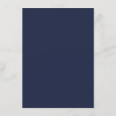 Elegante Blauwe Houten Slingerlichten Bruiloft Menu (Achterkant)