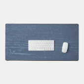 Elegante blauwe houtnerf bureaumat (Keyboard & Muis)