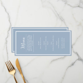 Elegante Blauwe Huwelijksreceptie Diner Menu