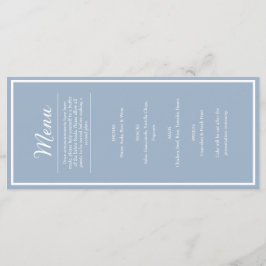 Elegante Blauwe Huwelijksreceptie Diner Menu