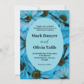 Elegante Blauwe Huwelijksuitnodiging Sjabloon Kaart (Voorkant)