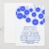  Elegante Blauwe Huwelijksuitnodigingen Kaart (Voorkant / Achterkant)