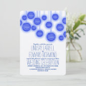  Elegante Blauwe Huwelijksuitnodigingen Kaart (Staand voorkant)