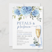 Elegante Blauwe Hydrangea Bloemenbloemblaadjes & P Kaart (Voorkant)