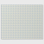 Elegante Blauwe Hydrangea Bloemenpatroon Cadeaupapier (Vlak)