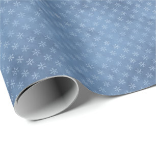 Elegante Blauwe Ijs Sneeuwvlok Kerstvakantie Cadeaupapier