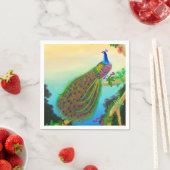 Elegante blauwe Indische pauw servetten (Insitu)