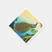 Elegante blauwe Indische pauw servetten (Hoek)