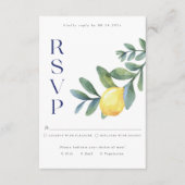 Elegante blauwe Italiaanse citroen botanische trou Informatiekaartje (Voorkant)