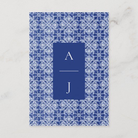 Elegante blauwe Italiaanse citroen botanische trou Informatiekaartje (Achterkant)