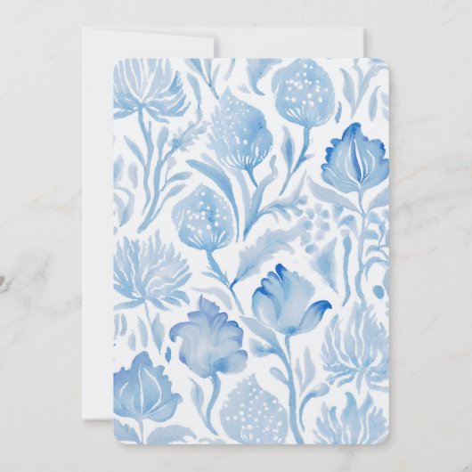 Elegante Blauwe Jongen doop doop doop Kaart (Achterkant)