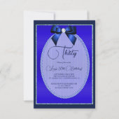 Elegante blauwe juweel boog verjaardag kaart (Voorkant)