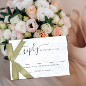 Elegante Blauwe Kalligrafie Ampersand Gast RSVP