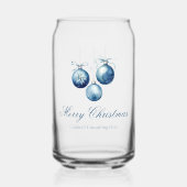Elegante Blauwe Kerst Ornamenten Bedrijfsfeest Blikvorm Glas (Voorkant)