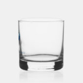 Elegante Blauwe Kerst Ornamenten Bedrijfsfeest Whisky Glas (Links)