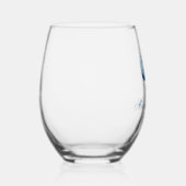 Elegante Blauwe Kerst Ornamenten Bedrijfsfeest Wijnglas Zonder Voet (Rechts)