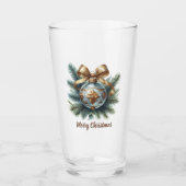 Elegante Blauwe Kerstbal Barware Glas (Voorkant)