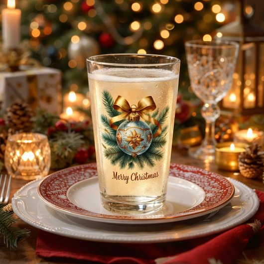 Elegante Blauwe Kerstbal Barware Glas