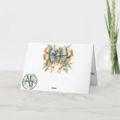 Elegante Blauwe Kerstman met Kerstboomontwerp Kaart (Achterkant)