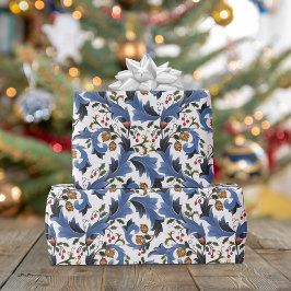 Elegante blauwe kerstvakantie cadeaupapier